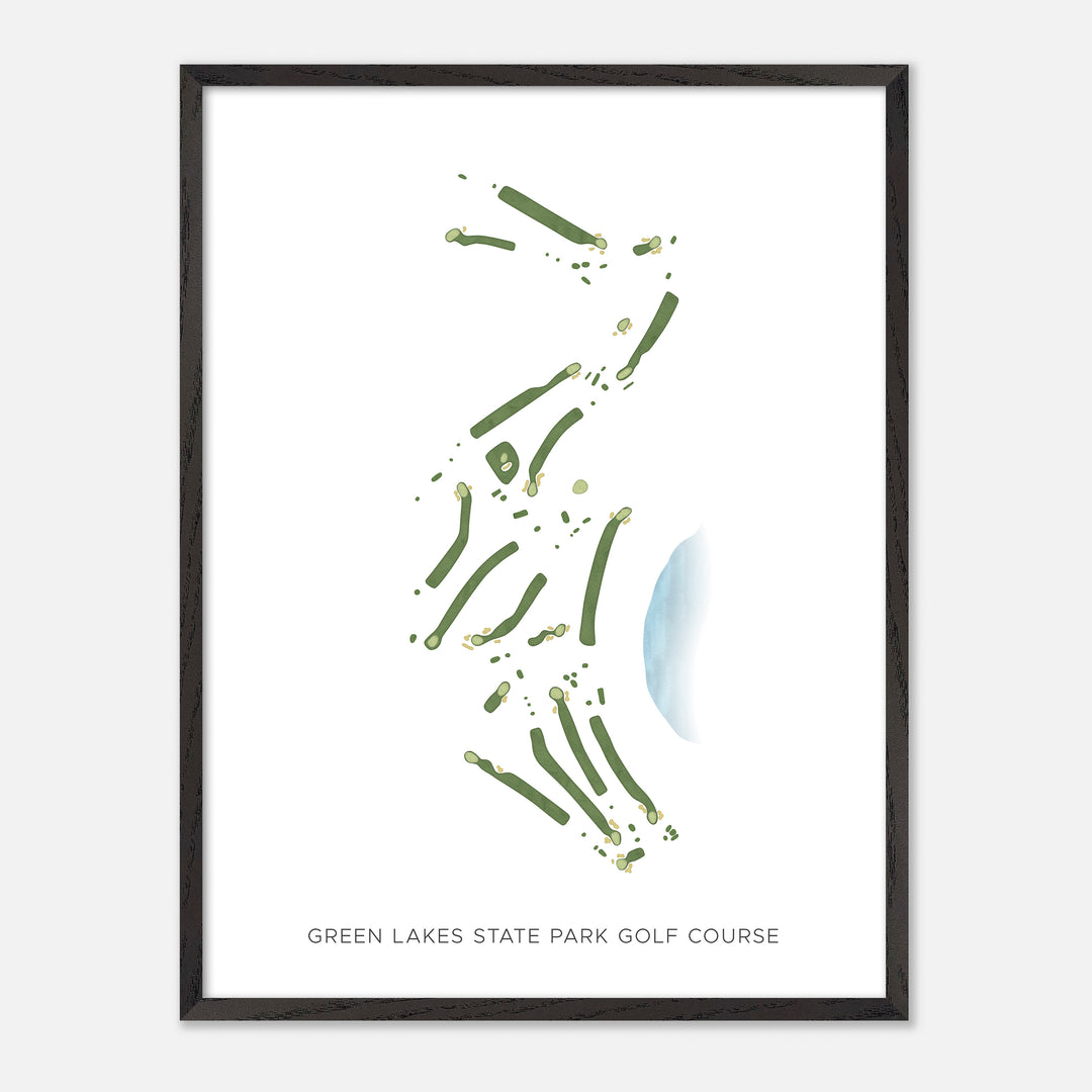 Print of Green Lakes State Park Golf Course Modern Map