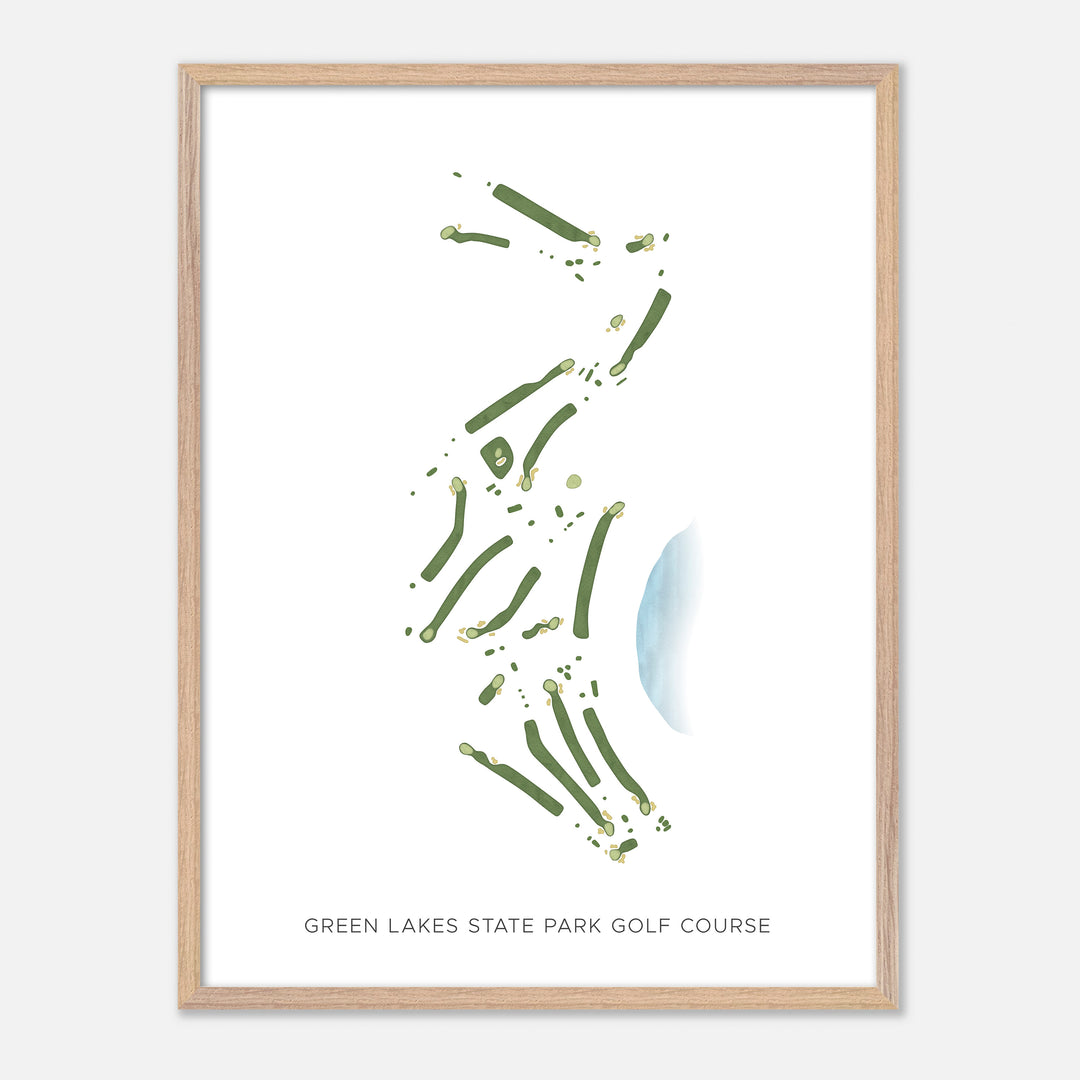 Print of Green Lakes State Park Golf Course Modern Map
