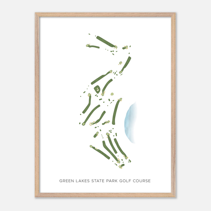 Print of Green Lakes State Park Golf Course Modern Map