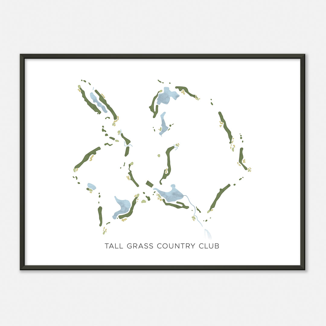 Print of Tall Grass Country Club Modern Map