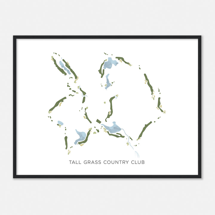 Print of Tall Grass Country Club Modern Map