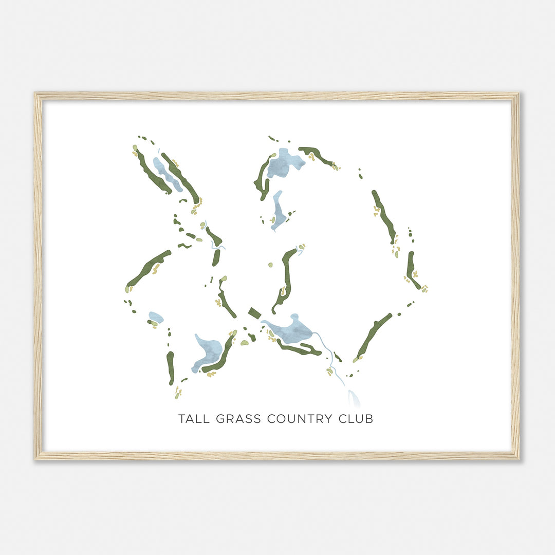 Print of Tall Grass Country Club Modern Map