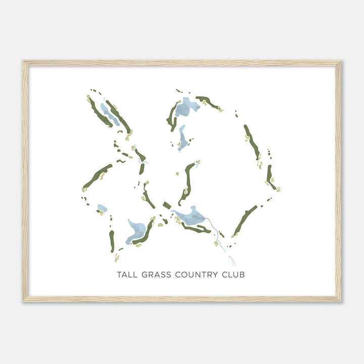Print of Tall Grass Country Club Modern Map