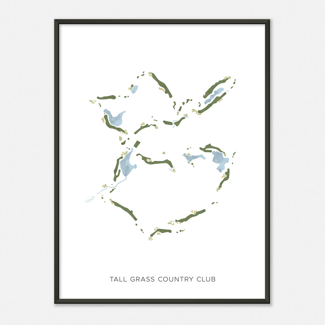 Print of Tall Grass Country Club Modern Map