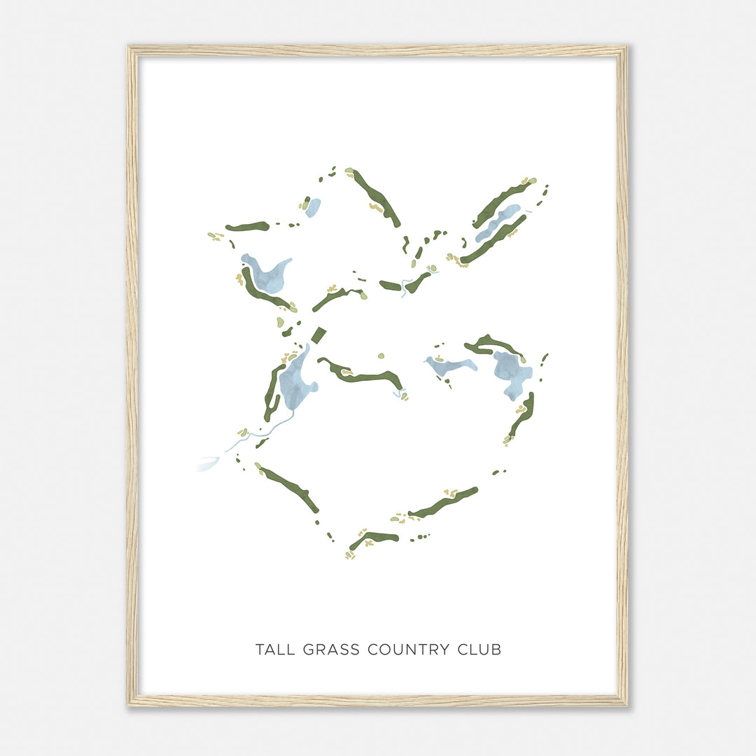 Print of Tall Grass Country Club Modern Map