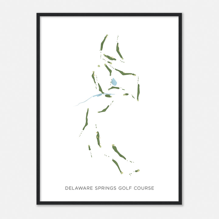 Print of Delaware Springs Golf Course Modern Map