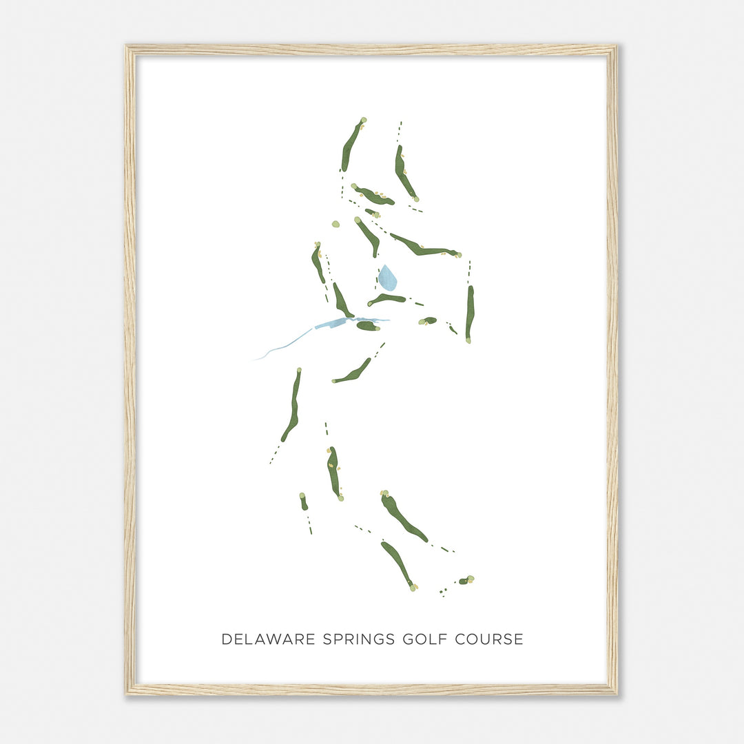 Print of Delaware Springs Golf Course Modern Map