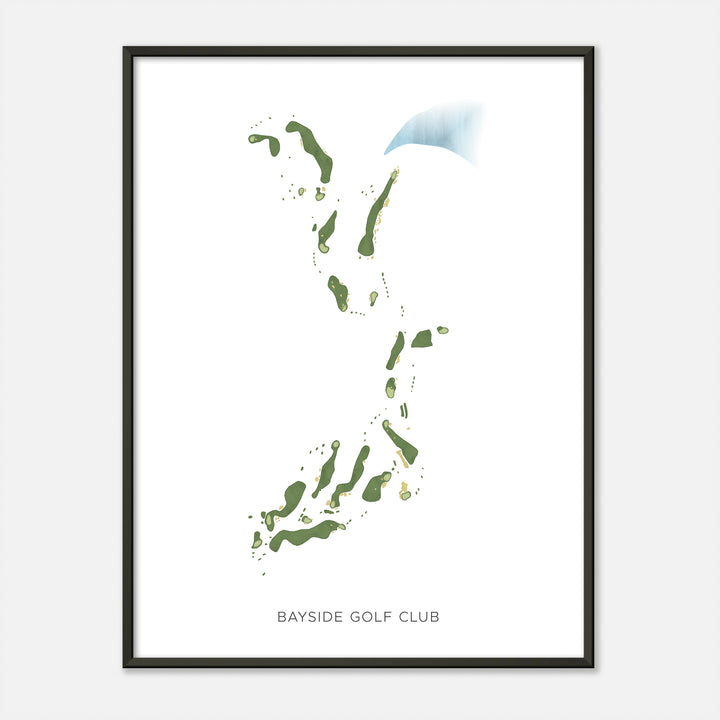 Print of Bayside Golf Club Modern Map