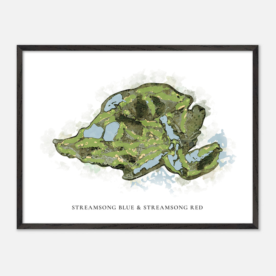 Print of Streamsong Blue & Streamsong Red Classic Map