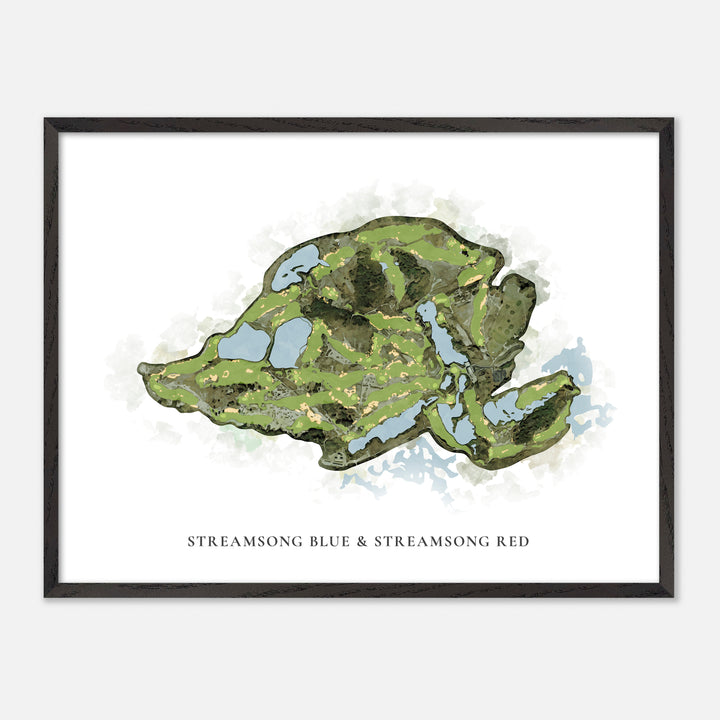 Print of Streamsong Blue & Streamsong Red Classic Map