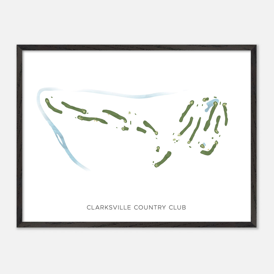 Print of Clarksville Country Club Modern Map