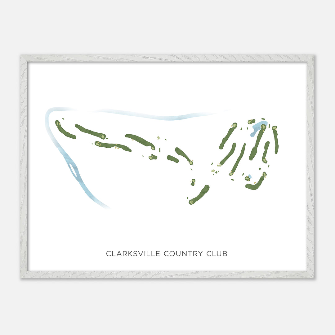 Print of Clarksville Country Club Modern Map