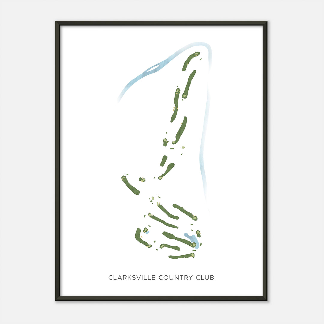 Print of Clarksville Country Club Modern Map