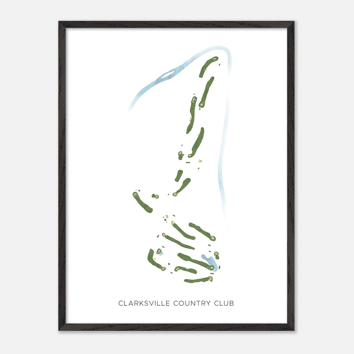 Print of Clarksville Country Club Modern Map