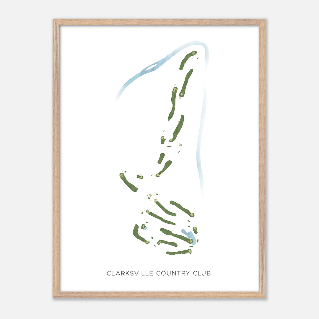Print of Clarksville Country Club Modern Map