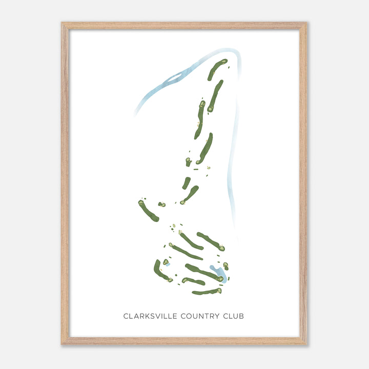 Print of Clarksville Country Club Modern Map