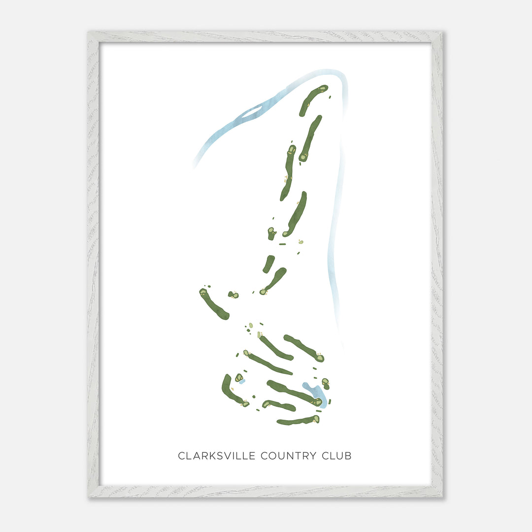 Print of Clarksville Country Club Modern Map