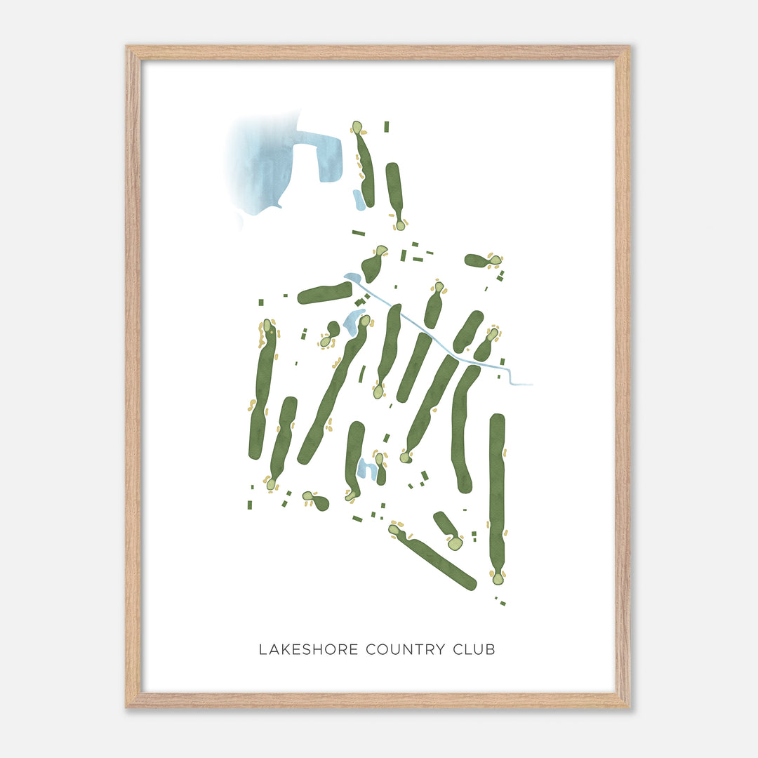 Print of Lakeshore Country Club Modern Map