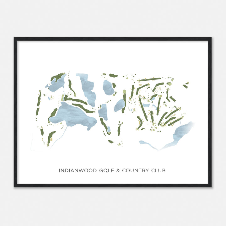 Print of Indianwood Golf & Country Club Modern Map