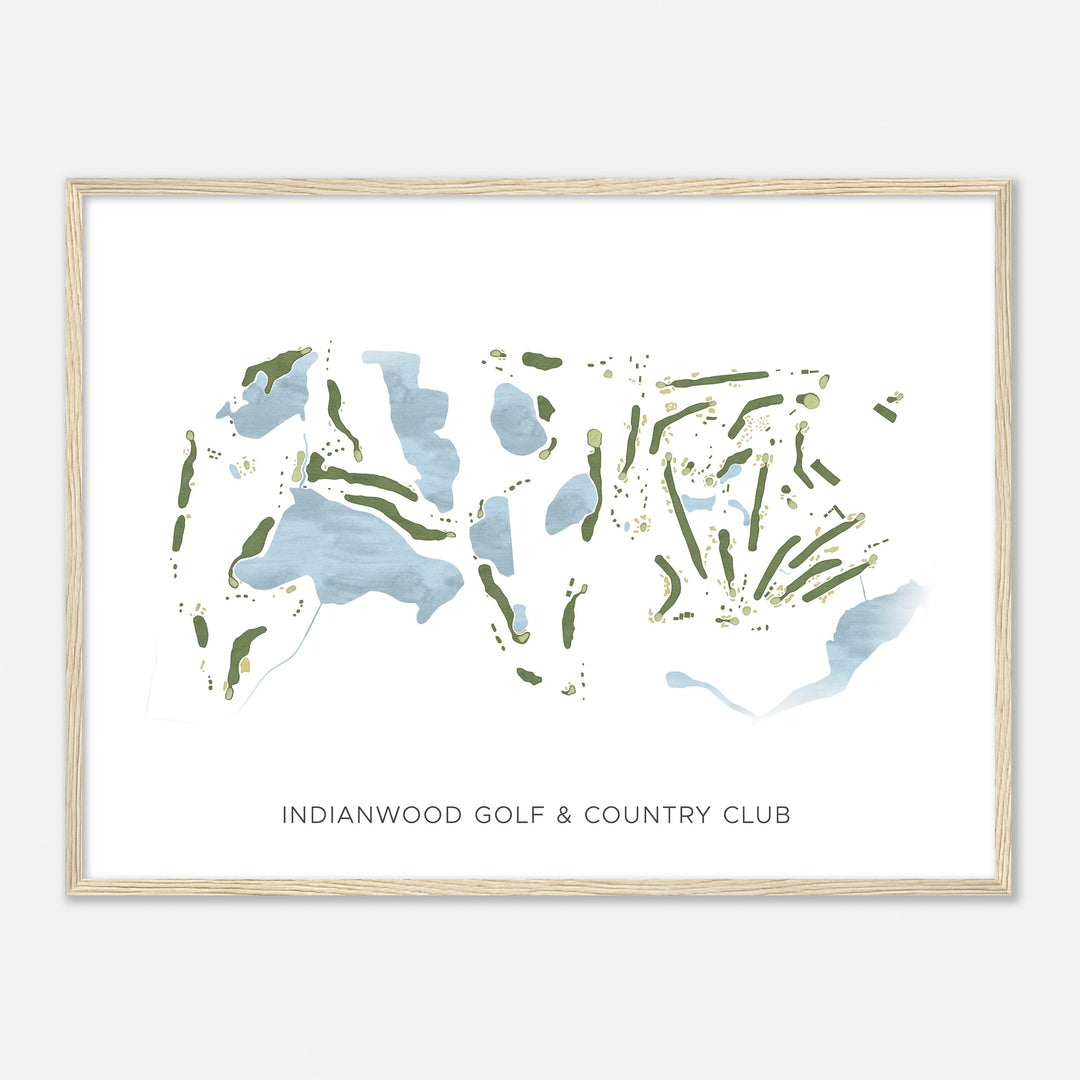 Print of Indianwood Golf & Country Club Modern Map