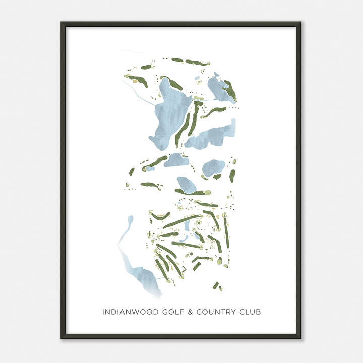 Print of Indianwood Golf & Country Club Modern Map