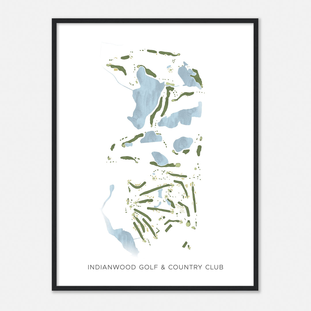 Print of Indianwood Golf & Country Club Modern Map