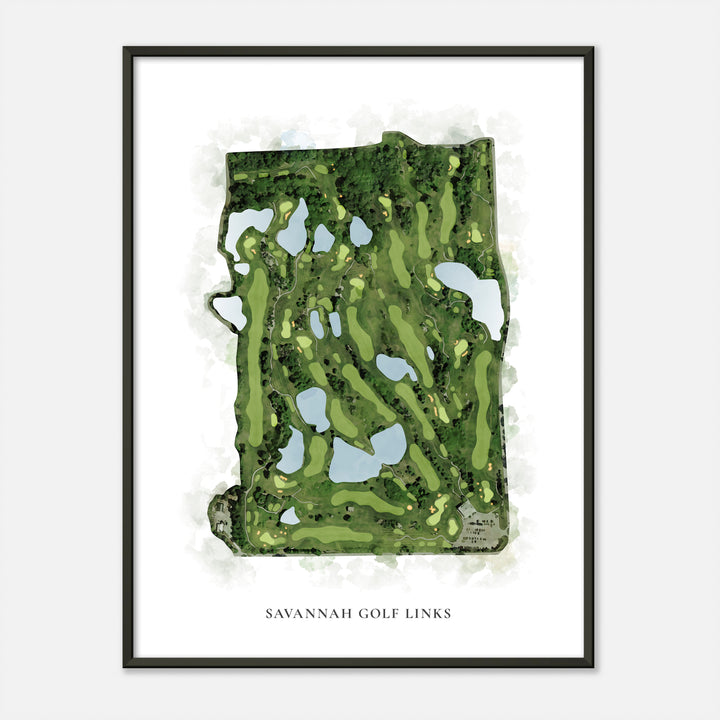 Print of Savannah Golf Links Classic Map