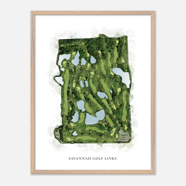 Print of Savannah Golf Links Classic Map