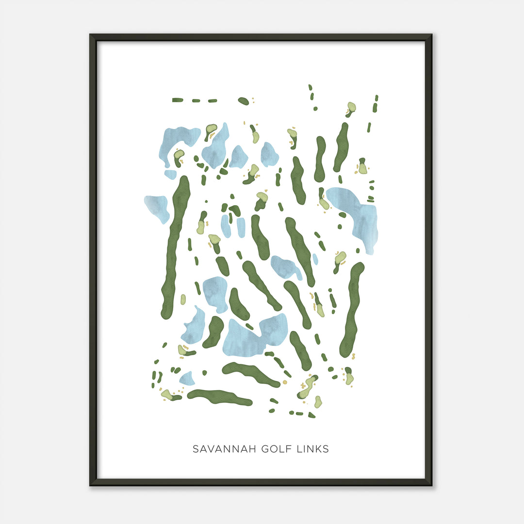 Print of Savannah Golf Links Modern Map
