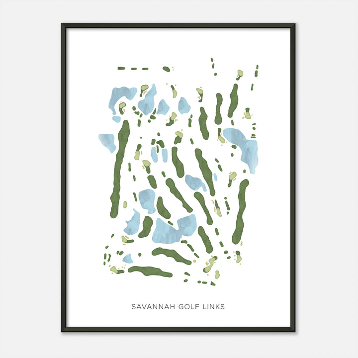 Print of Savannah Golf Links Modern Map
