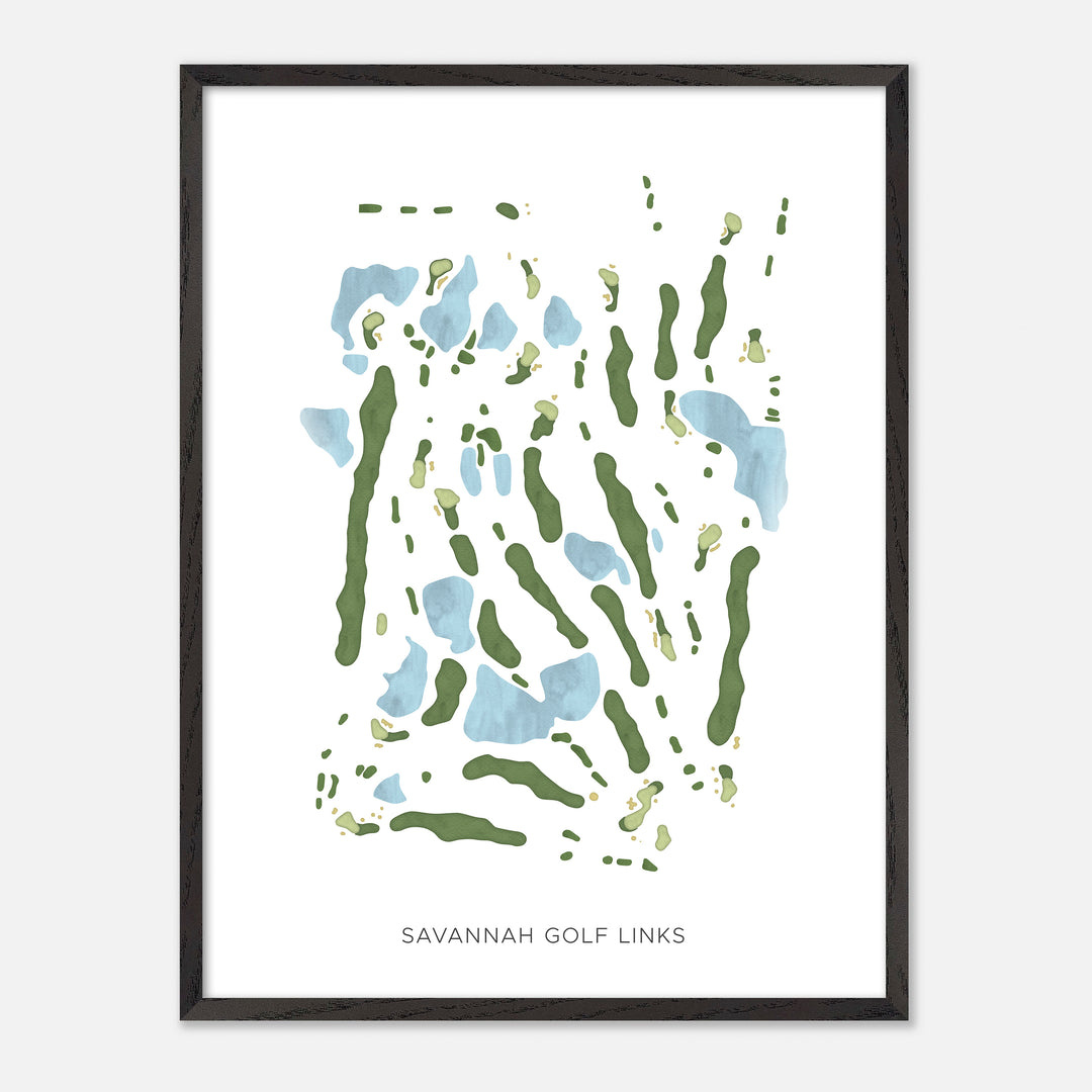 Print of Savannah Golf Links Modern Map