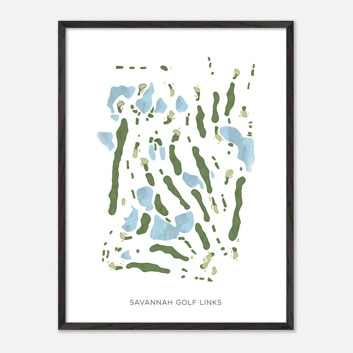 Print of Savannah Golf Links Modern Map