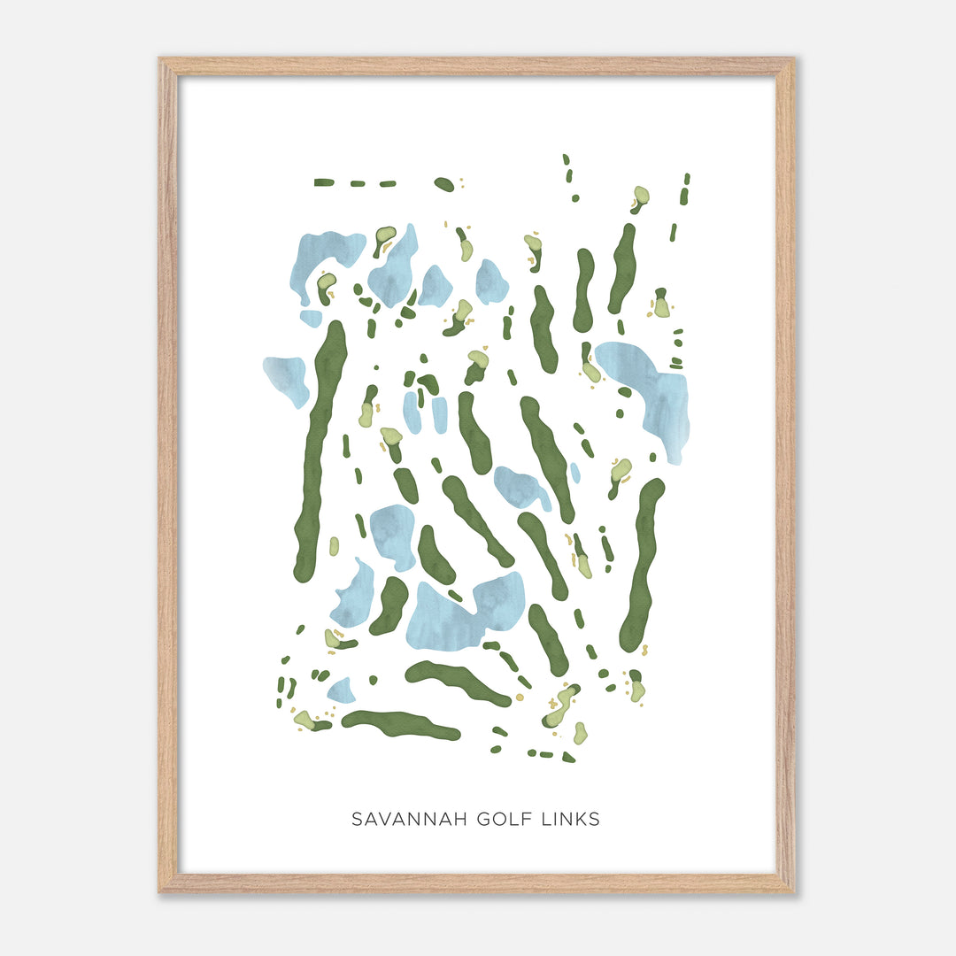 Print of Savannah Golf Links Modern Map
