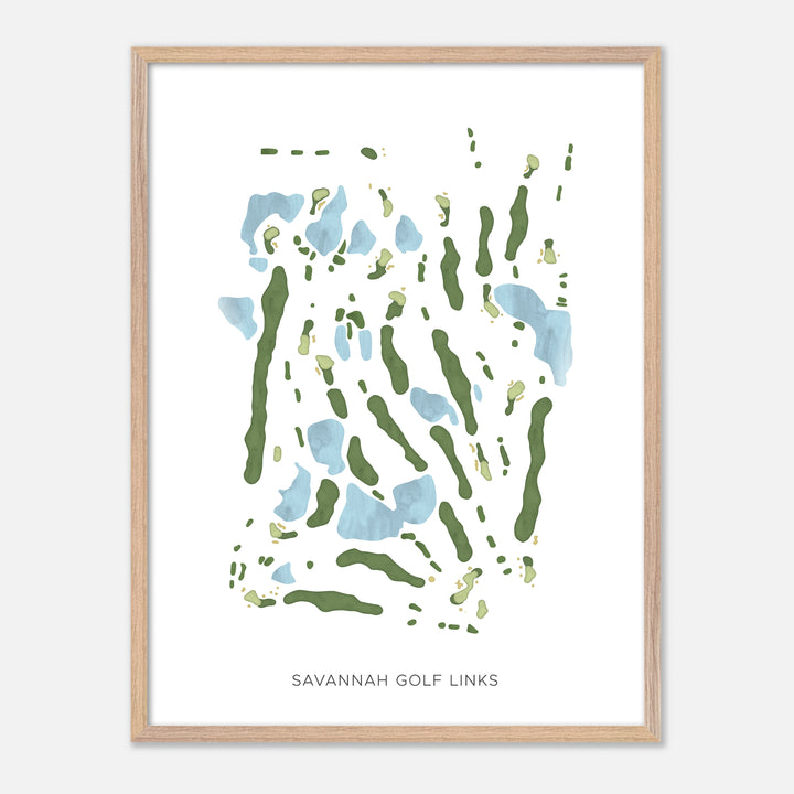 Print of Savannah Golf Links Modern Map