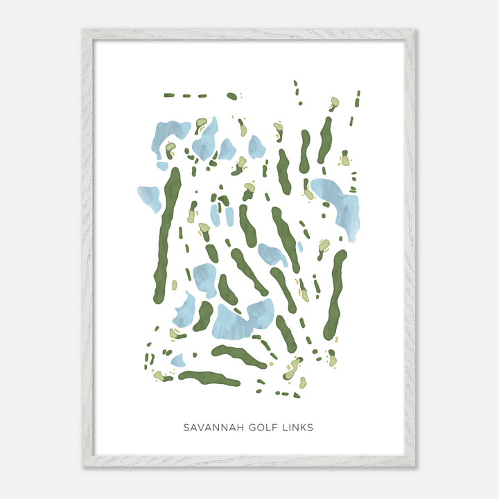 Print of Savannah Golf Links Modern Map