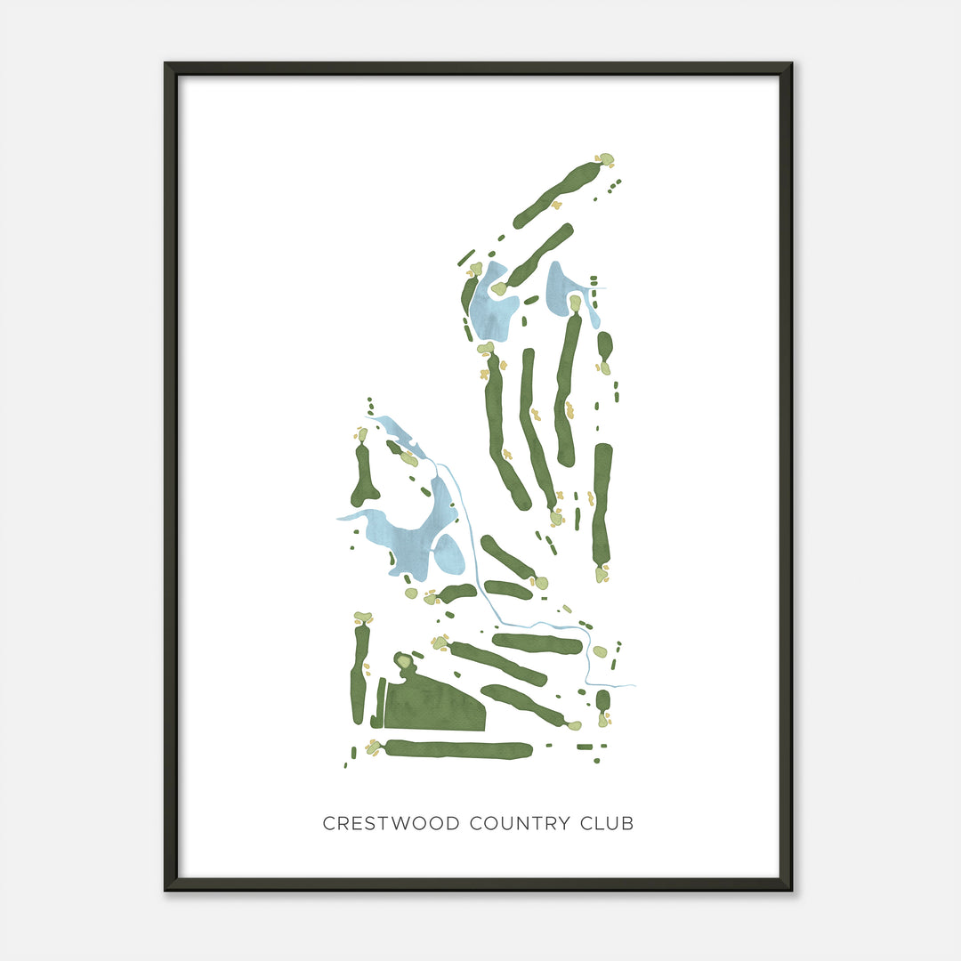 Print of Crestwood Country Club Modern Map