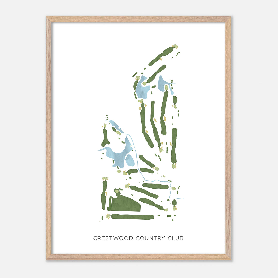 Print of Crestwood Country Club Modern Map