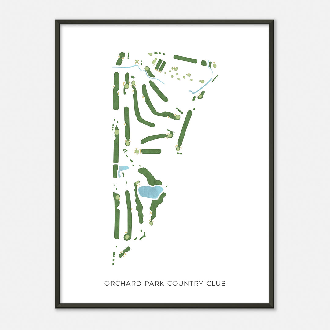 Print of Orchard Park Country Club Modern Map