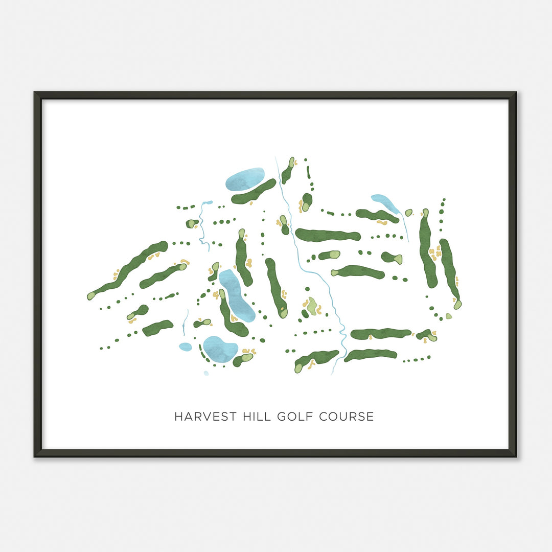 Print of Harvest Hill Golf Course Modern Map