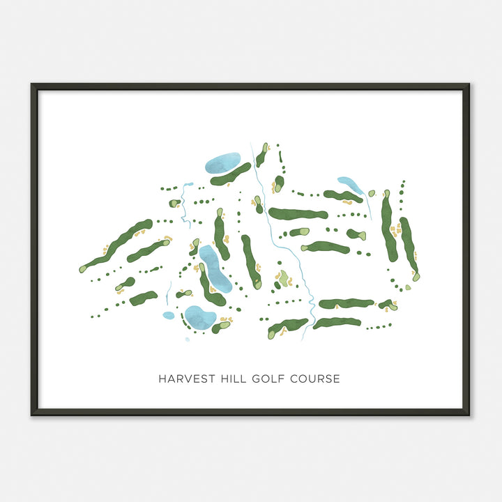 Print of Harvest Hill Golf Course Modern Map