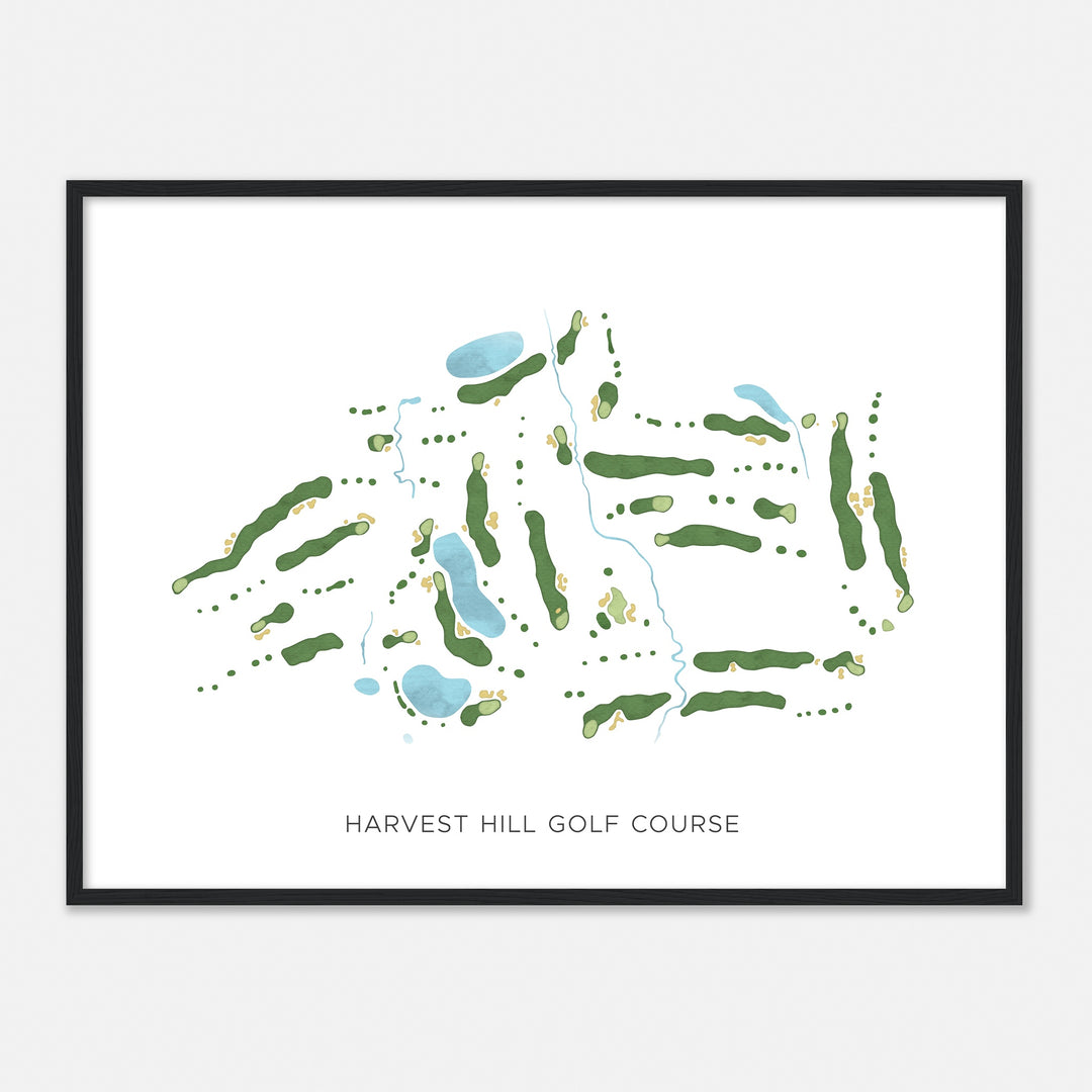 Print of Harvest Hill Golf Course Modern Map
