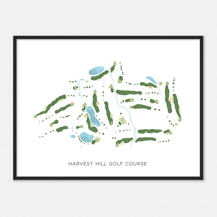Print of Harvest Hill Golf Course Modern Map