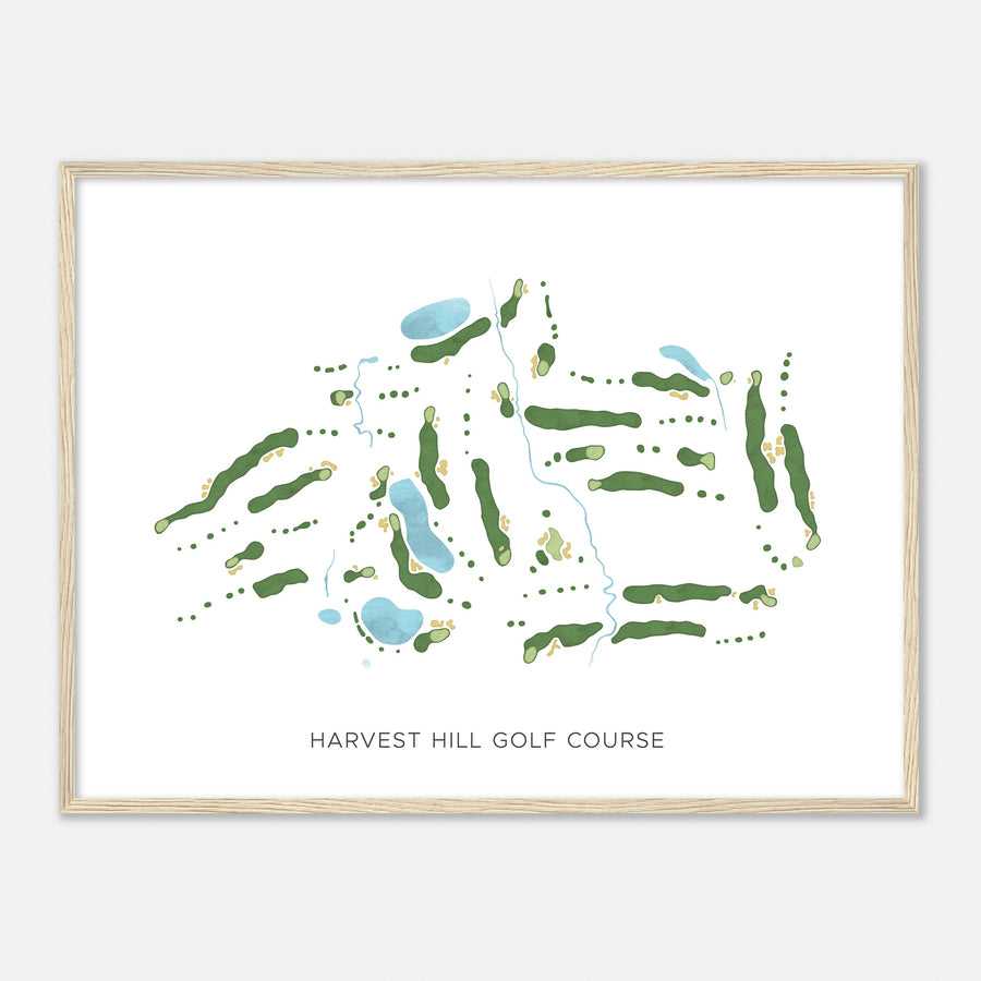 Print of Harvest Hill Golf Course Modern Map