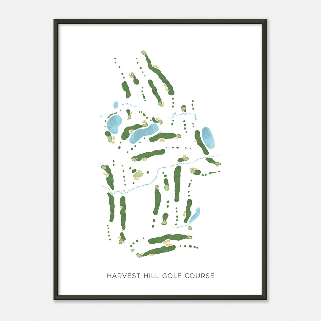 Print of Harvest Hill Golf Course Modern Map