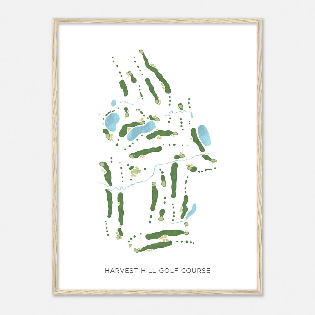 Print of Harvest Hill Golf Course Modern Map