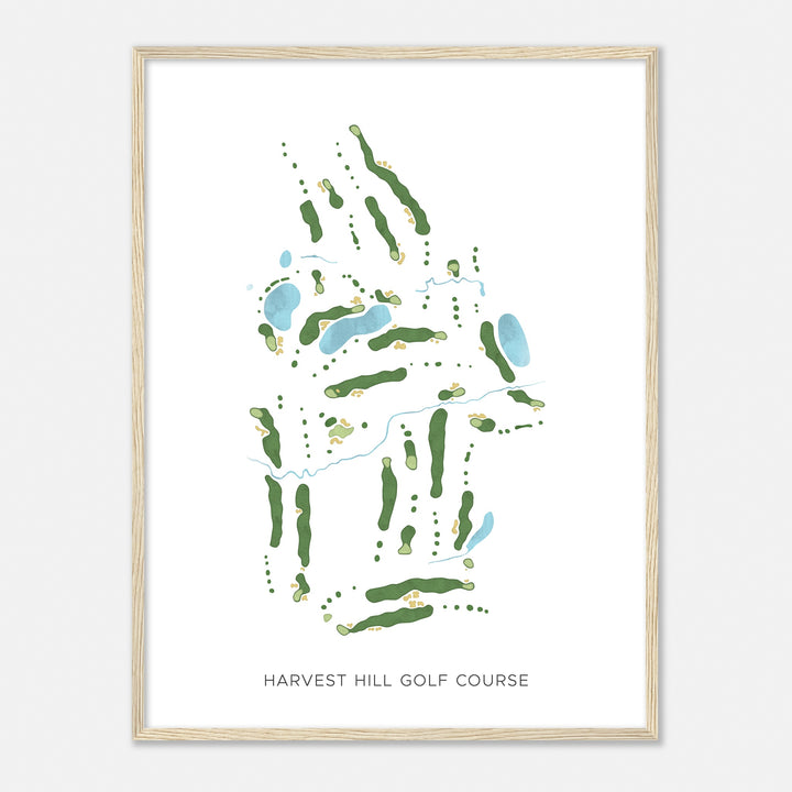 Print of Harvest Hill Golf Course Modern Map