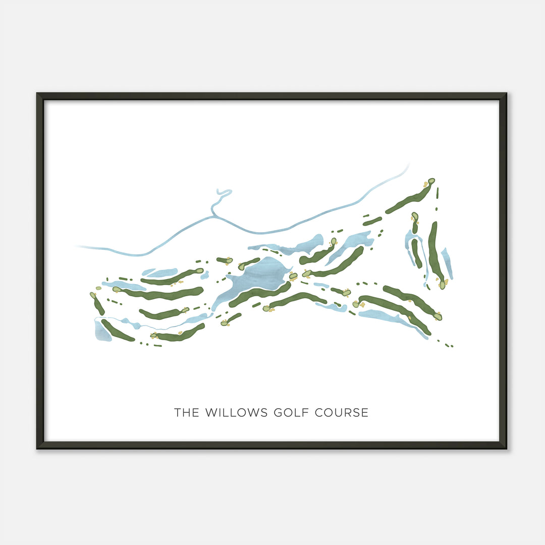 Print of The Willows Golf Course Modern Map