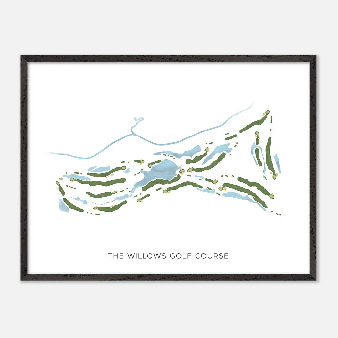 Print of The Willows Golf Course Modern Map
