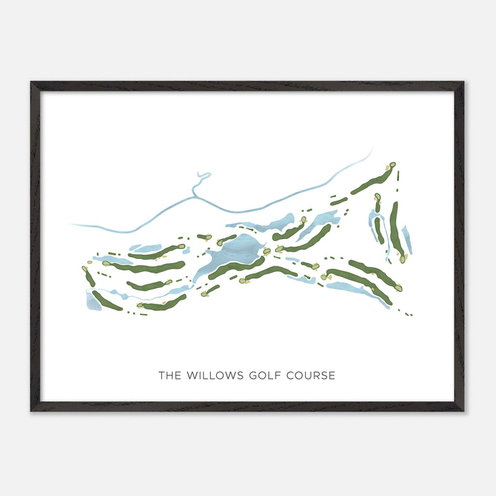Print of The Willows Golf Course Modern Map
