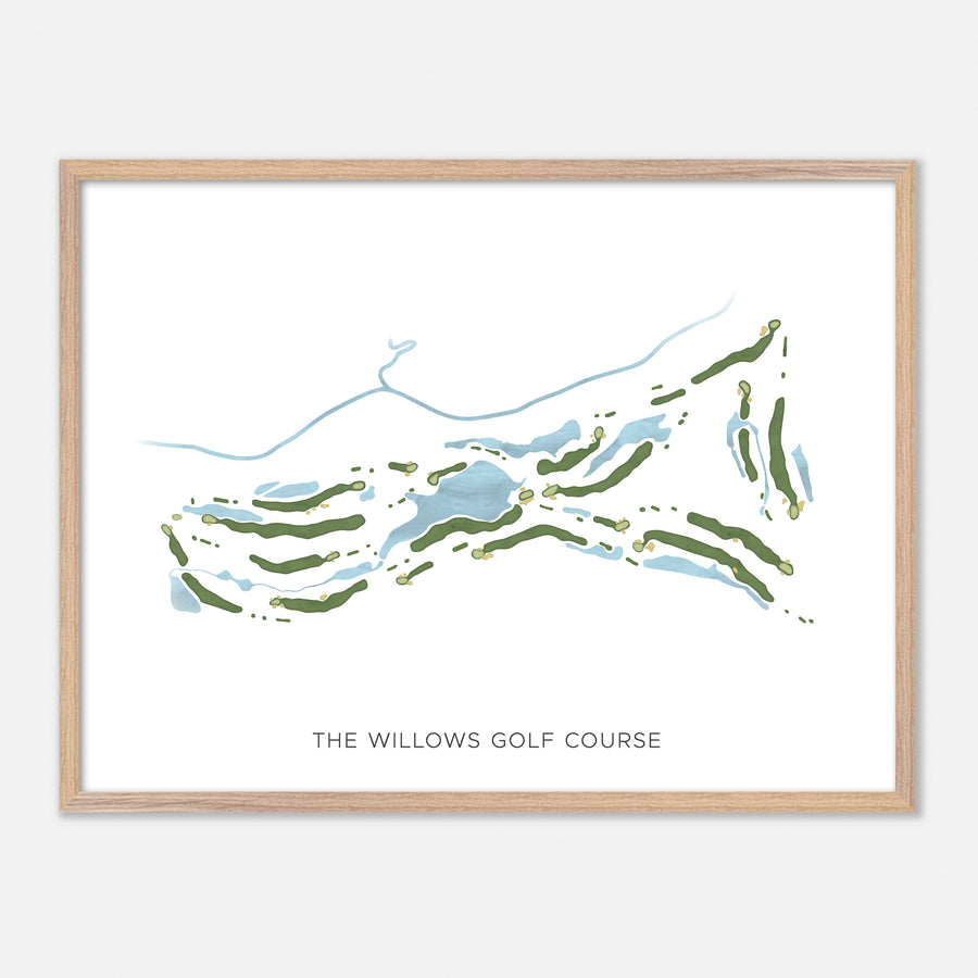 Print of The Willows Golf Course Modern Map